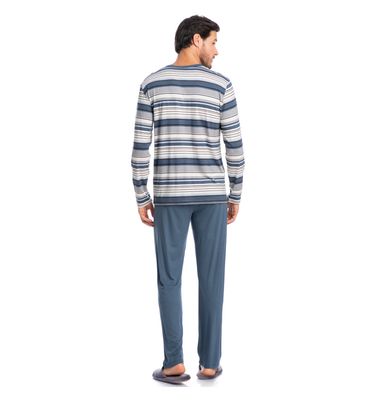 Pijama Masculino Longo Listrado José - Imagem 4 - Mobile