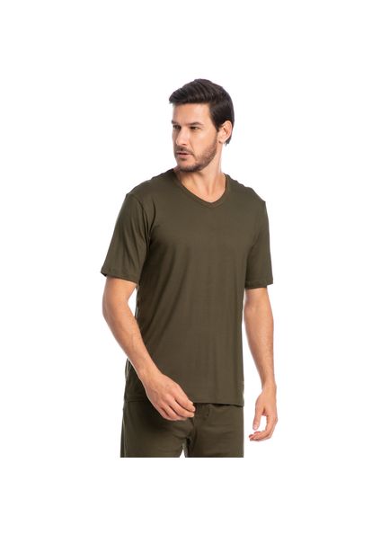 Pijama Masculino Curto New Romeu Tombini Marrom - Imagem 1