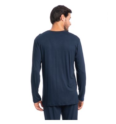 Pijama Masculino Decote V Longo New Romeu Tombini - Imagem 2 - Mobile