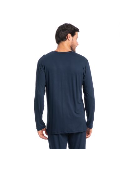 Pijama Masculino Decote V Longo New Romeu Tombini - Imagem 2 - Desktop