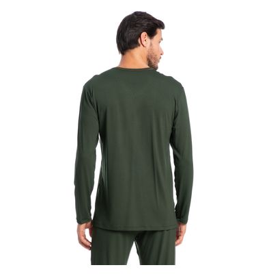 Pijama Masculino Decote V Longo New Romeu Tombini - Imagem 2 - Mobile