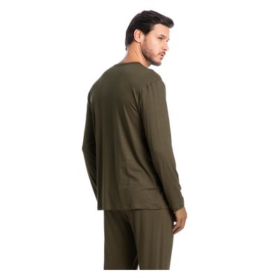 Pijama Masculino Decote V Longo New Romeu Tombini - Imagem 2 - Mobile