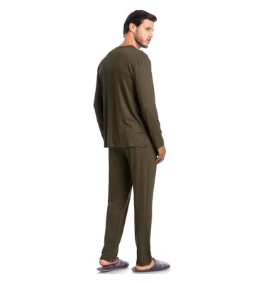 Pijama Masculino Decote V Longo New Romeu Tombini - Imagem 4 - Mobile