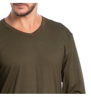 Pijama Masculino Decote V Longo New Romeu Tombini - Imagem 5 - Mobile