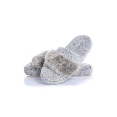 Chinelo Feminino Em Fleece Com Pelo Gianne