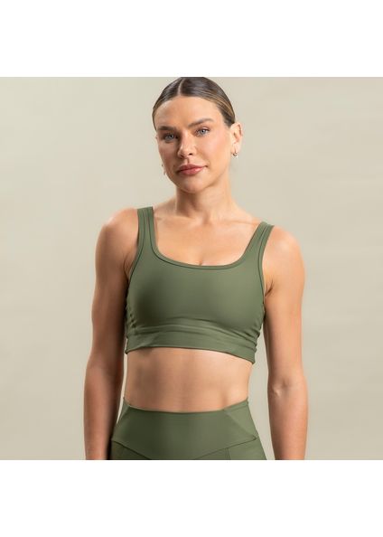 Top Feminino Square Crop Bounce Vivame Verde - Imagem 1
