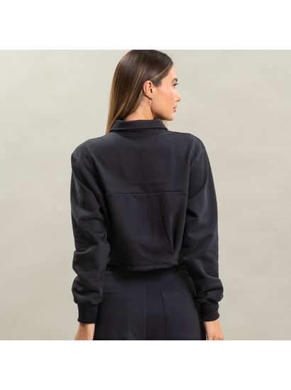 Camisa Feminina Em Moletom Abotoada Cropped Arianna Vivame - Imagem 2 - Desktop
