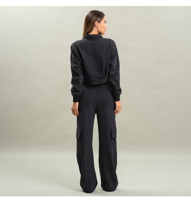 Camisa Feminina Em Moletom Abotoada Cropped Arianna Vivame - Imagem 4 - Mobile