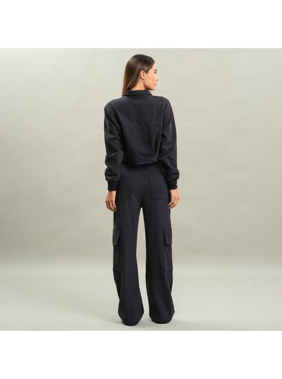 Camisa Feminina Em Moletom Abotoada Cropped Arianna Vivame - Imagem 4 - Desktop
