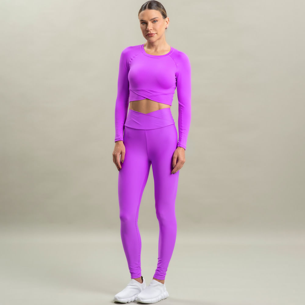 Blusa Feminina Crop Light Manga Longa Wrap Vivame - Imagem 3 - Mobile