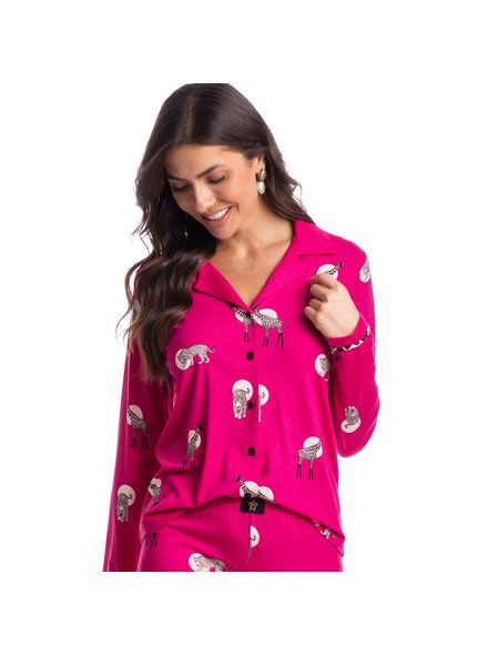 Pijama-Feminino-Longo-Abotoado-Clarisse-Rosa