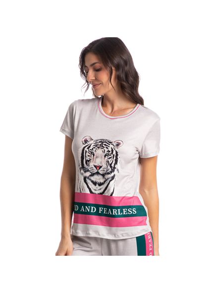 Pijama-Feminino-Longo-Manga-Curta-Jungle-Tigre