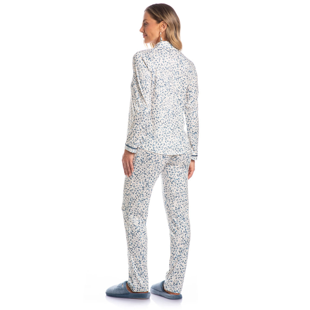Pijama-Feminino-Longo-Abotoado-Vivi-Azul