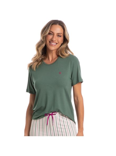 Pijama-Feminino-Longo-Manga-Curta-Lina-Verde