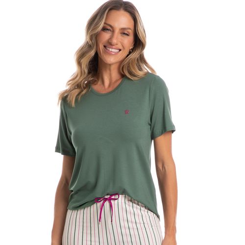 Pijama-Feminino-Longo-Manga-Curta-Lina-Verde