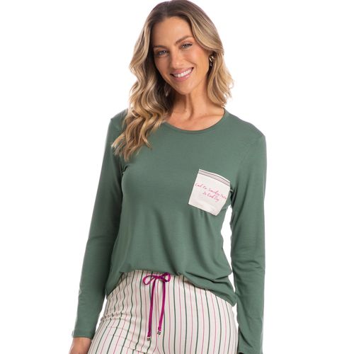 Pijama-Feminino-Longo-Com-Bolso-Lina-Verde