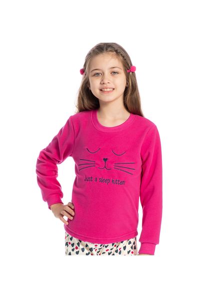 Pijama Larissa Soft Longo Infantil Rosa-2 - Imagem 1
