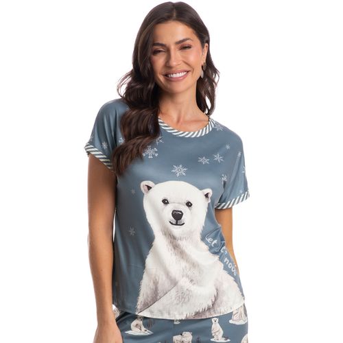 Pijama-Feminino-Curto-Estampado-Polar