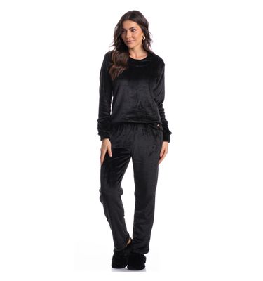 Pijama Feminino Longo Em Fleece Gigi - Imagem 3 - Mobile
