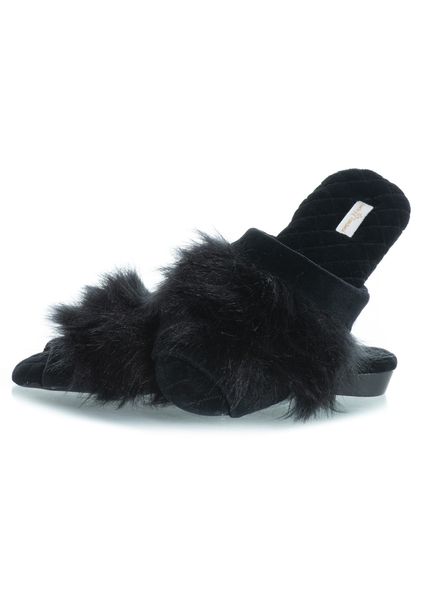 Chinelo Em Plush Karin Preto - Imagem 1