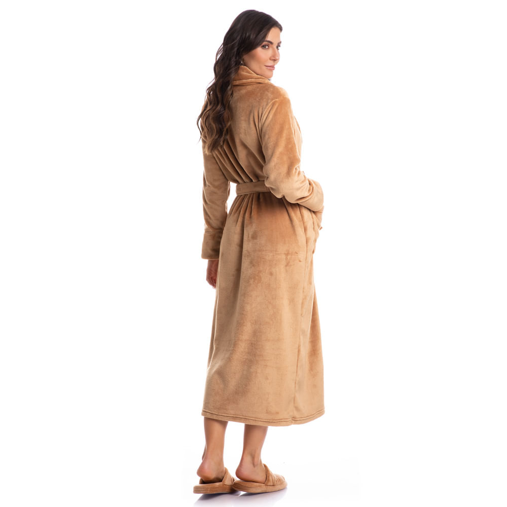 Robe Em Fleece Longo Pétala - Imagem 4 - Mobile