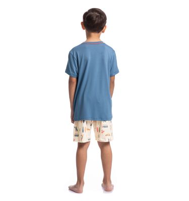Pijama Masculino Curto Infantil Surf Tombini - Imagem 4 - Mobile