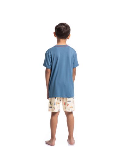 Pijama Masculino Curto Infantil Surf Tombini - Imagem 4 - Desktop