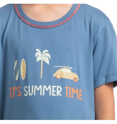 Pijama Masculino Curto Infantil Surf Tombini - Imagem 5 - Mobile