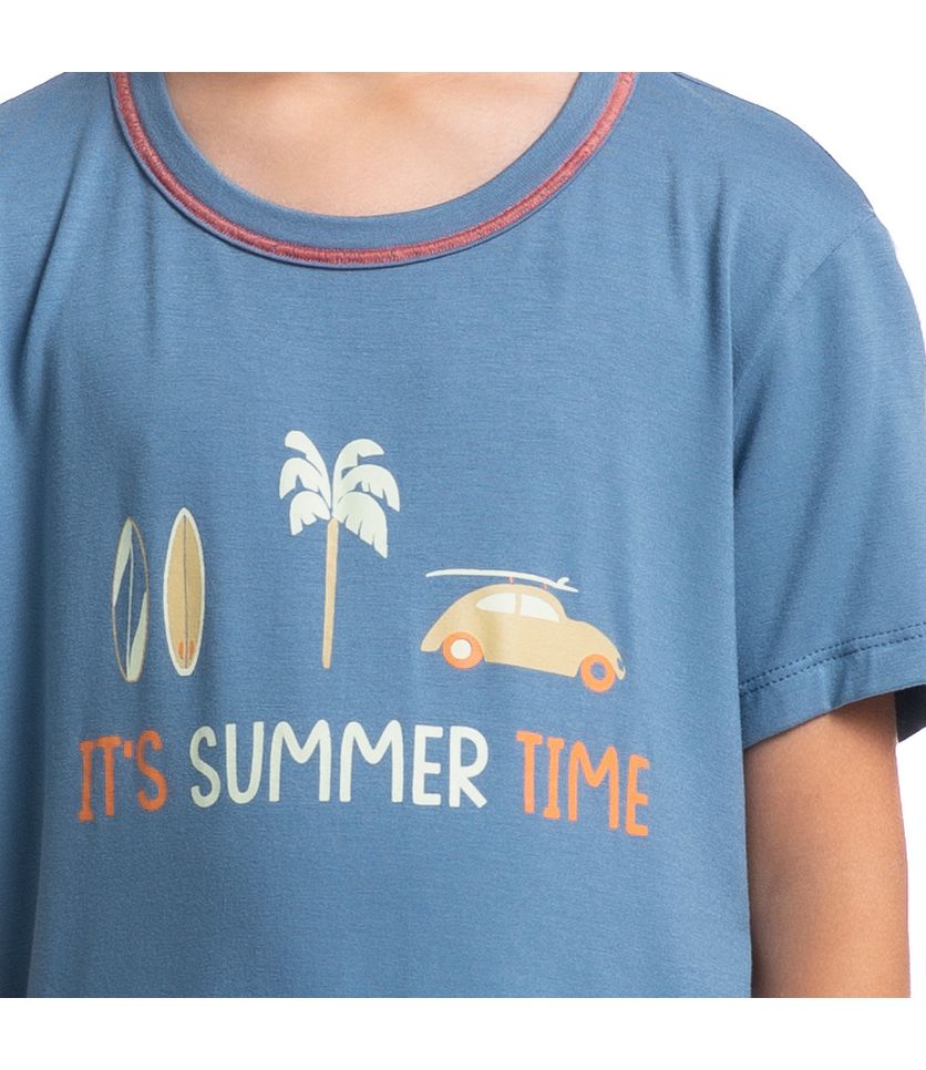 Pijama Masculino Curto Infantil Surf Tombini - Imagem 5 - Desktop