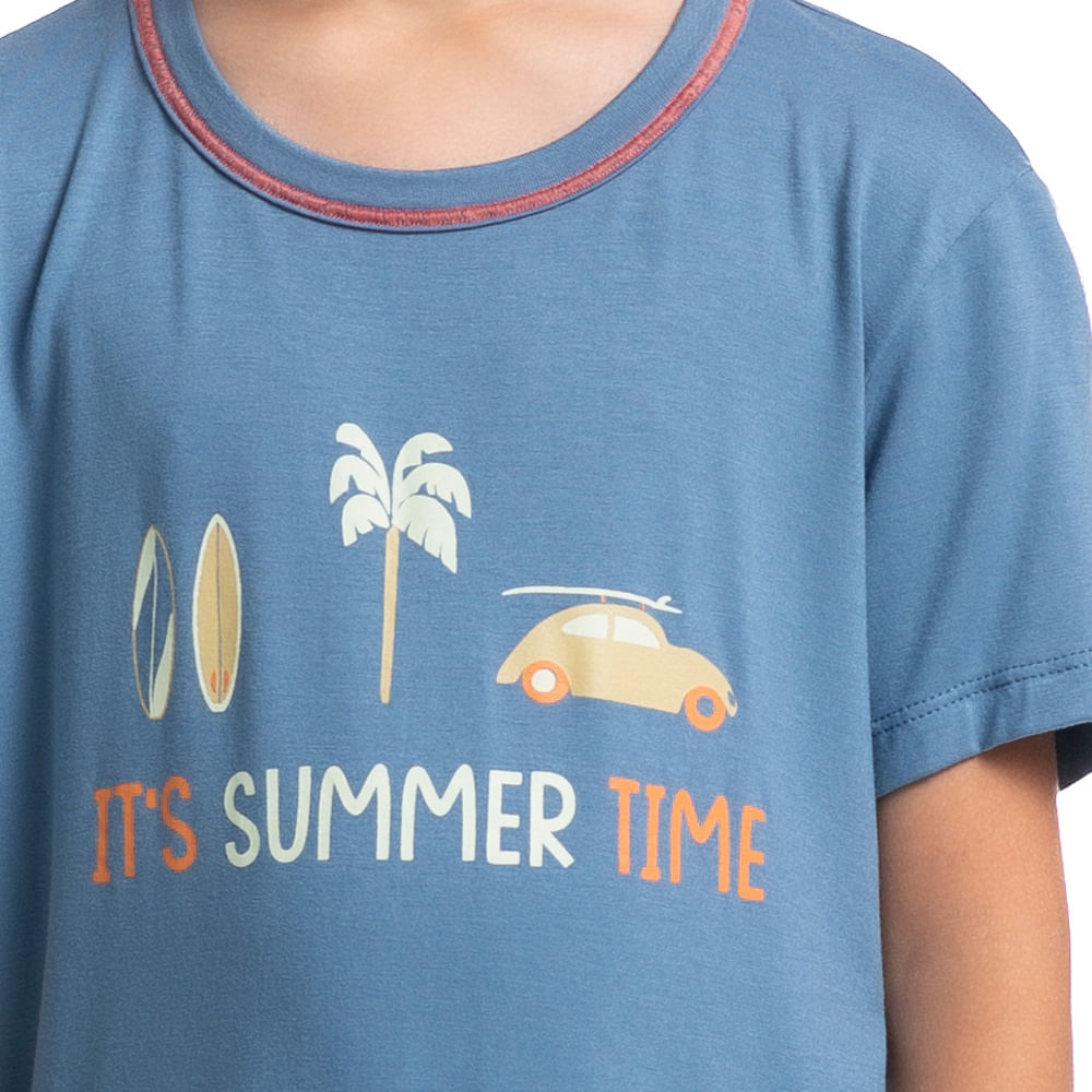 Pijama Masculino Curto Infantil Surf Tombini - Imagem 5 - Mobile