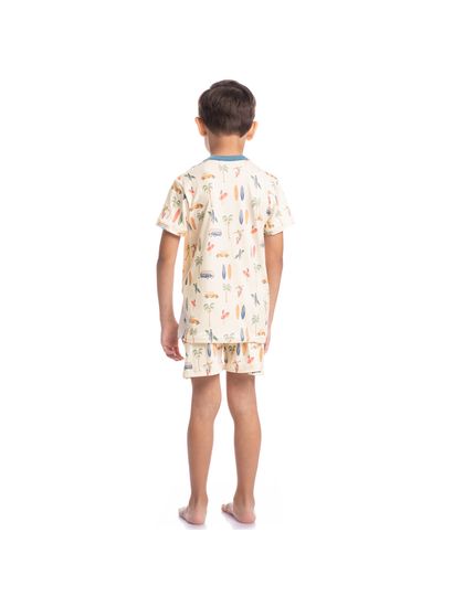 Pijama Unissex Curto Com Bolso Infantil Surf - Imagem 7 - Desktop