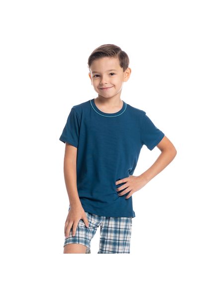 Pijama Masculino Curto Infantil Sunny Tombini Azul-marinho - Imagem 1