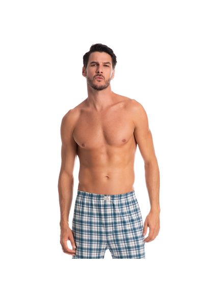 Boxer Masculina Xadrez Sunny Azul-marinho - Imagem 1