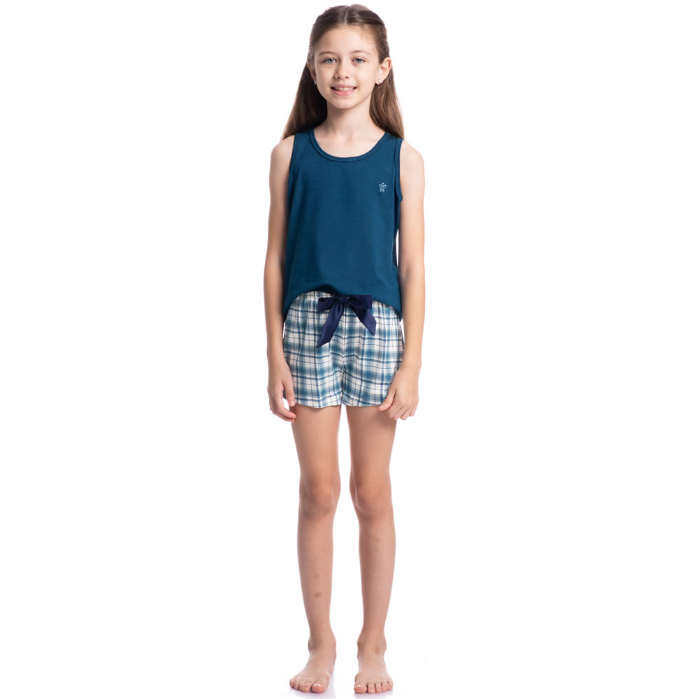 Pijama Feminino Curto Regata Infantil Sunny - Imagem 3 - Mobile