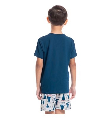 Pijama Masculino Curto Com Bolso Infantil Summer Tombini - Imagem 2 - Mobile