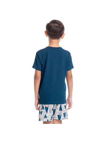 Pijama Masculino Curto Com Bolso Infantil Summer Tombini - Imagem 2 - Desktop