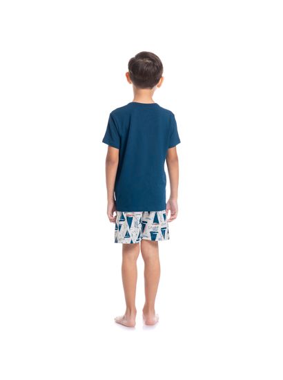 Pijama Masculino Curto Com Bolso Infantil Summer Tombini - Imagem 4 - Desktop