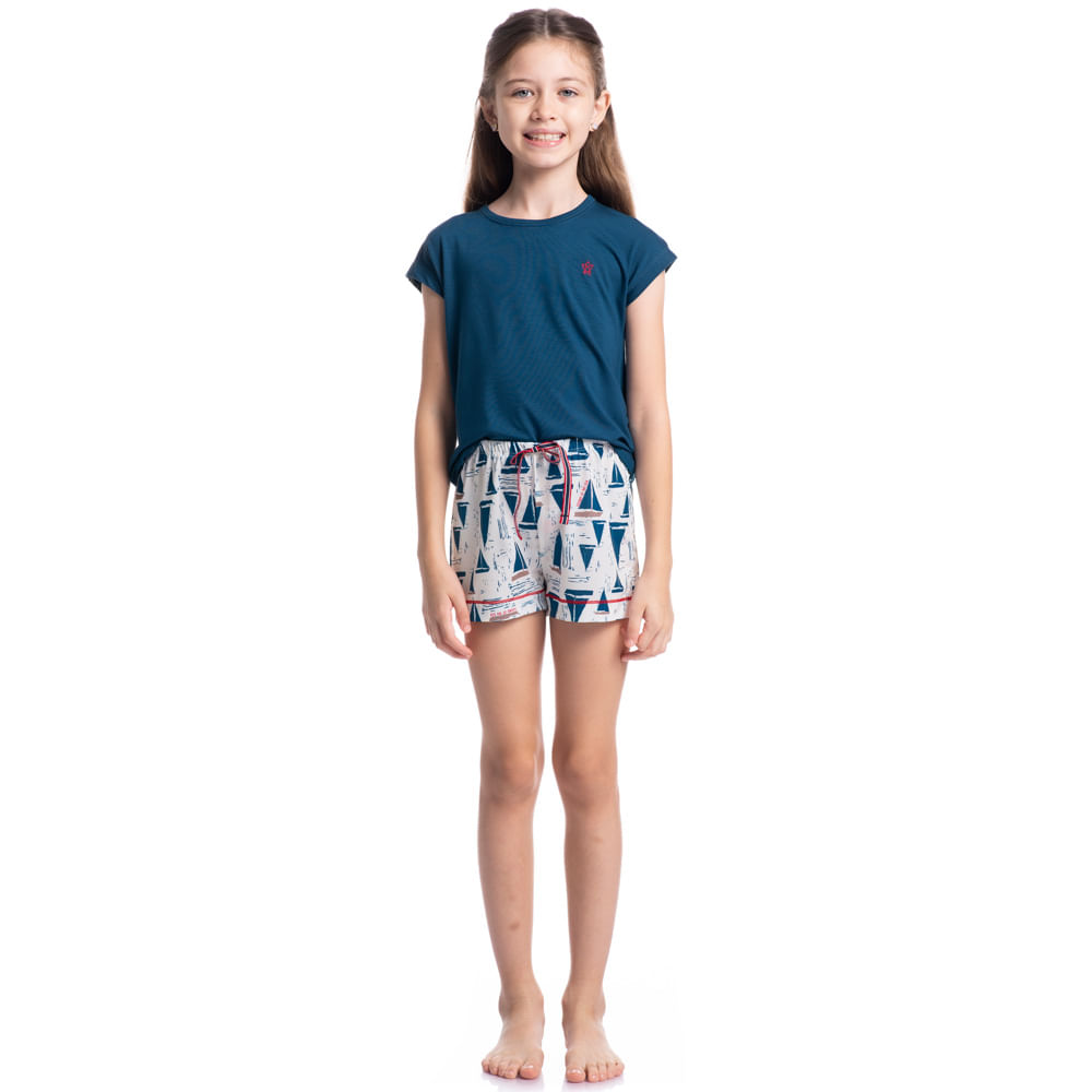 Pijama Feminino Infantil Curto Summer - Imagem 3 - Mobile