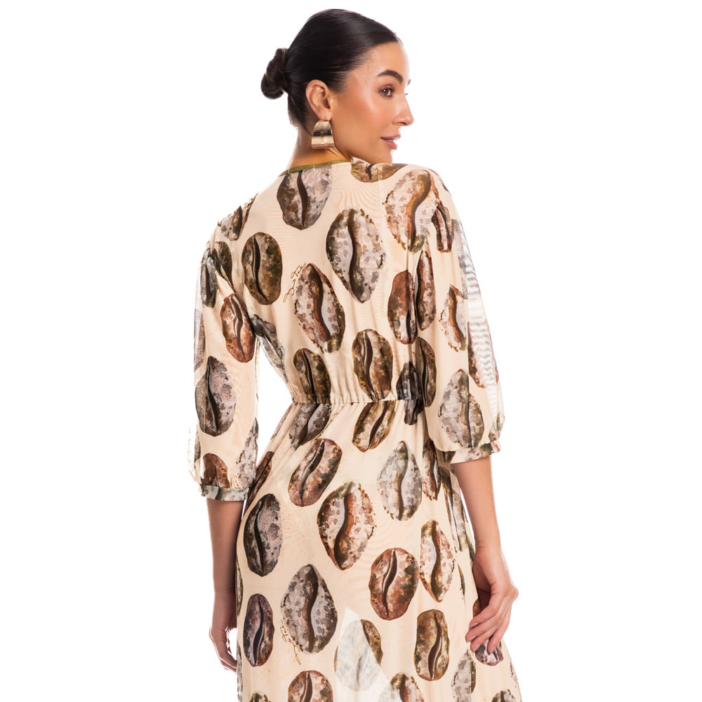 Kaftan Tule Conchas Branco - Imagem 2