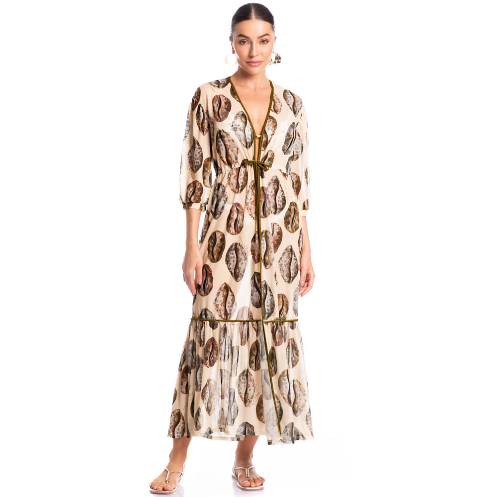 Kaftan Tule Conchas - Imagem 3 - Mobile
