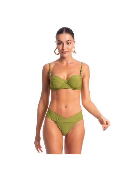 Biquíni Aro Corset Transpassada Média Pistache Verde - Imagem 1