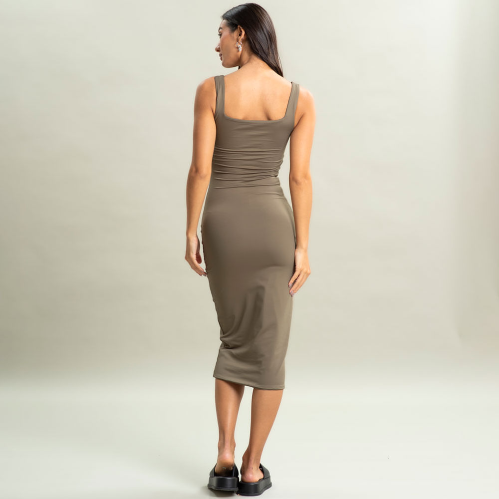 Vestido Midi Squareneck Contour Vivame - Imagem 4 - Mobile