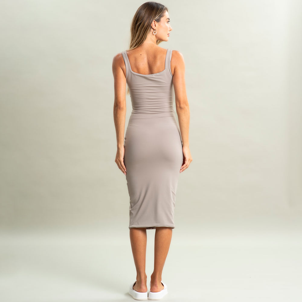 Vestido Midi Squareneck Contour Vivame - Imagem 4 - Mobile