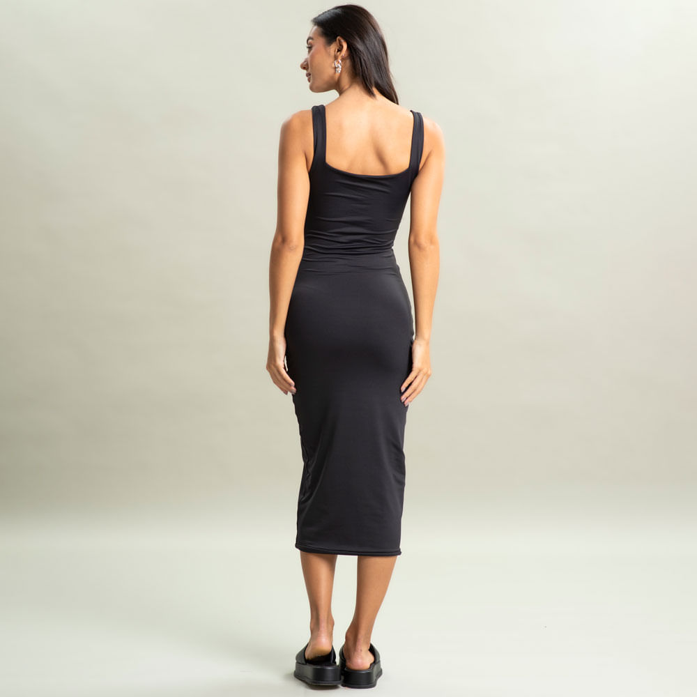 Vestido Midi Squareneck Contour Vivame - Imagem 4 - Mobile