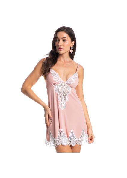 Camisola Curta Com Renda Ayla Rosa-3 - Imagem 1