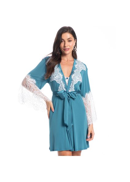 Robe Curto Feminino Ayla Azul-2 - Imagem 1