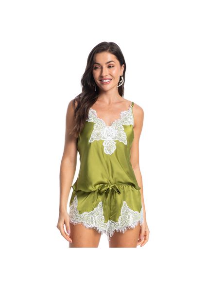 Short Doll Mini Com Renda Malu Verde - Imagem 1