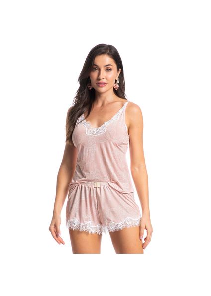 Short Doll Com Renda Lari Rosa-3 - Imagem 1