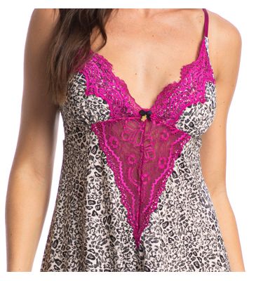 Camisola Curta Com Renda Fenda Regi Luna Onça - Imagem 5 - Mobile