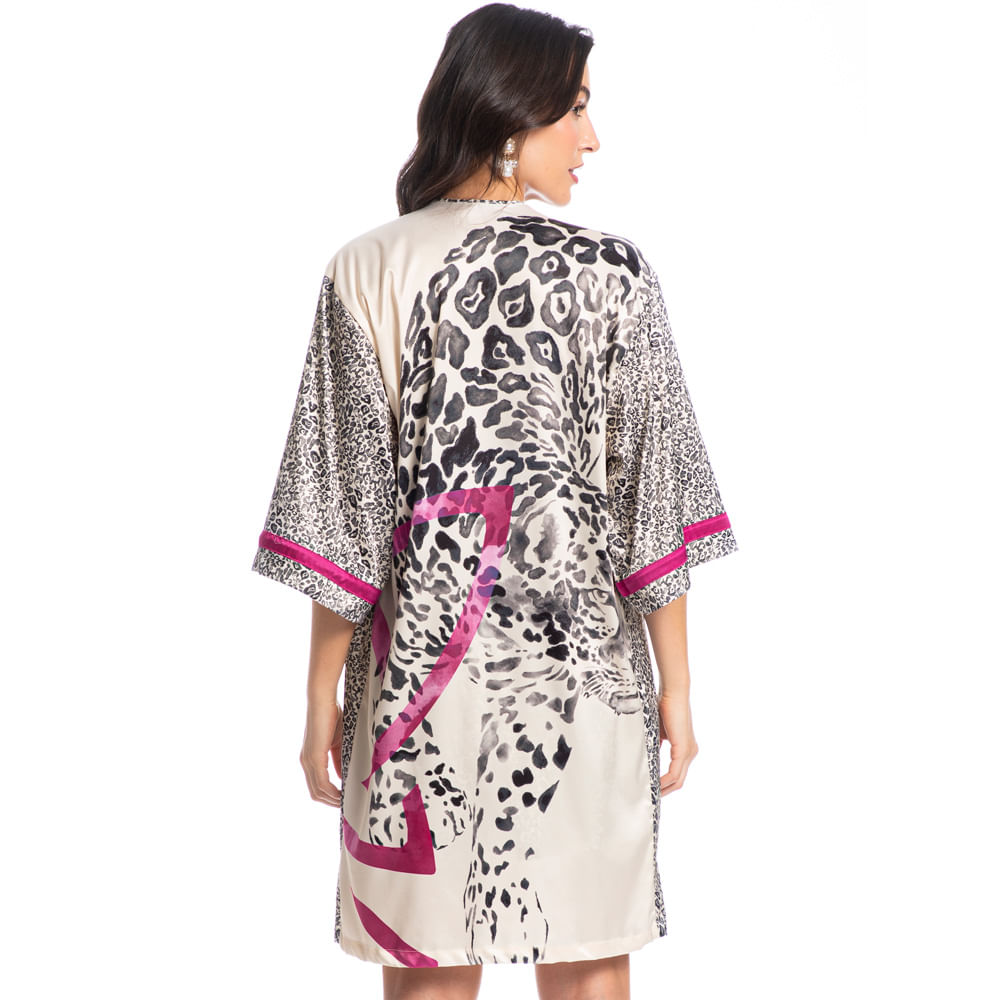 Robe Feminino Curto Luna Onça Rosa - Imagem 2